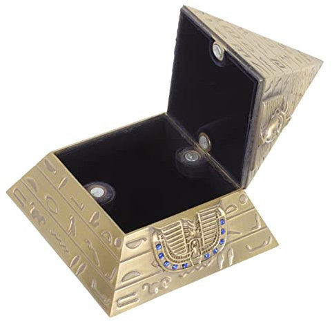 Artibetter Geschenke Vintage-Box Ägyptisches Dekor Ägyptischer Schmuck Kleine Pyramide Schmuckkästchen Schreibtischaufsatz Schmuckkästchen Metallpyramide Aufbewahrungsbox Pyramidendekoration
