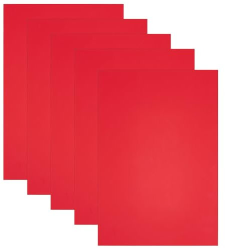 PH PandaHall Paquet de 5 feuilles transparentes, 3 mm Feuilles moulées de couleur rouge Feuilles de plastique translucides Panneaux de découpe laser pour l'artisanat de bijoux, 18x12cm