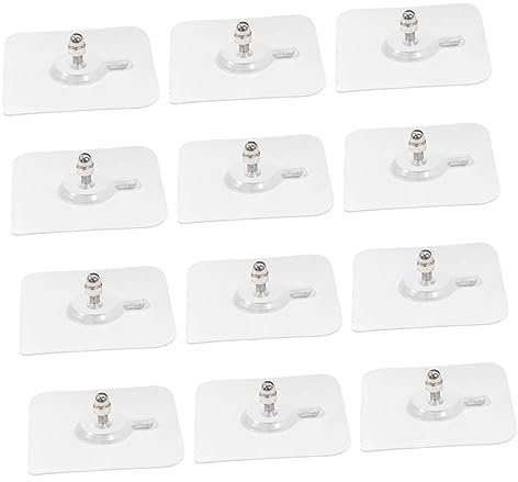 HOMSFOU 24 Stk Nagelfreie Schraubaufkleber Schlagfreier Haken Waschlappenhalter Bildhalter praktischer Haken Huthaken Haushalt klebriger Haken Handtuchhalter Wandhaken PVC