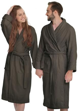 Banzaii Accappatoio Adulto in Spugna Super Assorbente, 100% Cotone di Alta Qualità Ultra Morbido, Accappatoio con Cappuccio Unisex Uomo e Donna | Taglia L Marrone