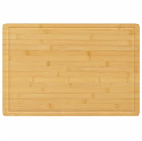 Gecheer Schneidebrett 40x60x1,5 cm Bambus, multifunktional, langlebig, vielseitig einsetzbar, mit integrierter Saftrille, Pflegeleichte Oberfläche, für Küche und Vorspeisen