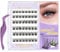 SA03-D 48 PCS Pre-Glued Cluster Lashes - D Curl No Glue Eyelashes 10-16mm with Lash Tweezers - 1 Step DIY Self Stick Easy to Apply