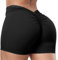 STARBILD Damen Sport Shorts V Rücken Scrunch Butt, High Waist Leggings Kurze Push Up, Sommer Workout Hotpants für Gym Fitness Yoga, V Back - Schwarz M