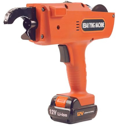 8-34mm Rebar Tying Bindemaschine 4500mAh Elektrisches Drahtbindegerät Rebar-Tier-Werkzeugset Bewehrungsbindegerät +2 Akku Rebar Drahtbinder Automatische Drahtbindemaschine (Orange)
