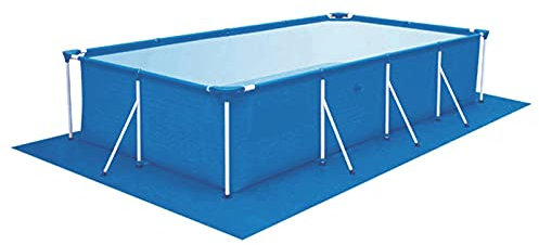 Tapiz de Suelo Protector para Piscina 2 x 3 m Rectangular de PE Resistente Color Azul Fácil de Instalar y Almacenar