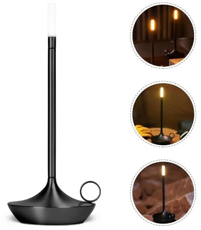 WIGUROE Rechargeable Dimmable Table Lamp, Touch Control 3 Color Modes, Ideal for Living Room, Bedroom, Outdoor Use