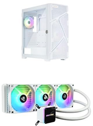 BOITIER PC MARBLESHELL MS31 blanc + ENERMAX Watercooling, Refroidissement Liquide du Processeur AIO LIQMAX III 360 ARGB BLANC - 3 ventilateurs 12cm