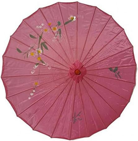 Generico IL! Paraguas oriental de seda china estilo vintage Paraguas Mujeres Decorativas Danza Sesión Fotográfico Decoración Sombrilla, fucsia, 4,5 cm x 4,5 cm x 54 cm