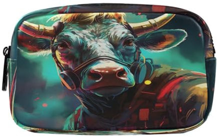 Space Cool Cow Federmäppchen Federtaschen Mäppchen Große Kapazität Schlamperbox Kosmetik Make-up Tasche für Jungen Mädchen Schule Schüler