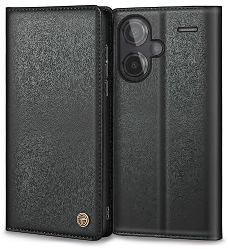 Handyhülle für Xiaomi Redmi Note 13 Pro Plus 5g Hülle, Premium Leder Schutzhülle für Redmi Note 13 Pro Plus Hülle Wallet Kartenfach Standfunktion Klappbar für Redmi Note 13 Pro+ Hülle, Schwarz