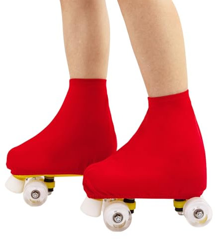 Skates Cover,Rollschuhe und Schlittschuhe Überzieher,Überziehsocke für Rollschuhe,Schlittschuhe Schoner,Schutz für Roller Inline Skates,Eislaufschuhe,Schützen für Eiskunstlauf,Eislaufen (Rot, M)