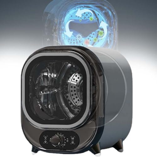 KUOYTT Freistehender Abluft-Wäschetrockner, kompakt und tragbar, 2 Temperatureinstellungen, Knitterschutz, Kleiner Kondensationstrockner für Zuhause, Wohnheim, Balkon, Badezimmer, Elegant