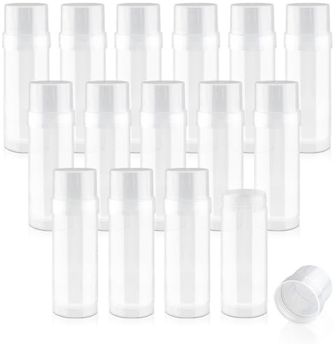 15 Pcs Clear Deodorant Containers Plastic Empty Filling Stick Tube Deodorant Bottles for DIY Cosmetic Lotion Bar Crayon - 60ml/2oz