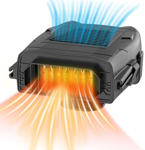 OBEST Auto Heizlüfter 24V,150W Tragbare Auto heizung,Sitzheizung,Windschutzscheiben Defroster Demister,2 in 1 Heizlüfter und Kühlventilator,mit Zigarettenanzünder Steckt,360° Rundum-Luftversorgung