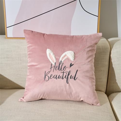 champracer Kuschelkissen Kinder, Weiche Flauschige Hase Motiv Zierkissen Sofakissen mit Füllung, Plüsch Kissen Dekokissen für Kinderzimmer Schlafzimmer Deko (Kaninchenohren)