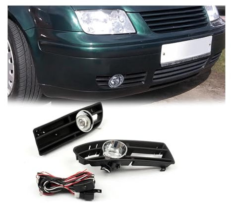 Stoßstangengrill mit Nebelscheinwerfer, kompatibel mit VW Jetta Bora MK4 TDI 99–04, Auto-Stoßstangengrill, Nebelscheinwerfer
