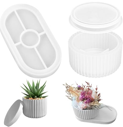 Hurifeng 3er Set Silikonformen Blumentöpfe für Sukkulenten und Kaktusse - Praktische Gießformen für DIY Kerzengläser und Dekorationen - Hochwertige Silikon Gießformen von Hurifeng