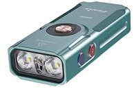 Fenix E06R - Mini dispositivo recargable 4 en 1 turquesa | 700 lúmenes | 110 m | 60 horas máximo | Luz LED dual blanca de 4 niveles con anillo rojo, azul, RGB | puntero UV y rojo | IP66