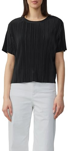 s.Oliver Damen Verkürztes T-Shirt aus Plissee mit Rundhalsausschnitt T-Shirt