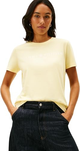 Tommy Hilfiger Damen Corp Logo Cotton Jersey T-Shirt Ww0ww40276 Tommy Hilfiger Modell REG Corp Logo C-NK SS TOG T. S