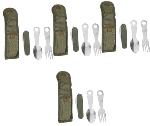 SUPVOX 4sets Posate Acciaio Inossidabile Multifunzionale Utensili Da Cucina Leggeri e Portatili Per Feste e Ristoranti Set Completo Di Cucchiai e Forchette Per Pranzi e Cene