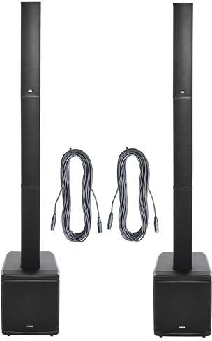 Fame Audio Everest 8 Stereo Set, Aktives PA Säulensystem mit 8 Tieftöner und 2.75 Hochtöner, 200W RMS Leistung, 800W Peak, DSP und Bluetooth, Live-Auftritte und Veranstaltungen.