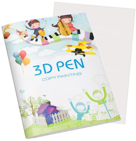 Vordpe Livre De Dessin D'Impression Au Stylo 3d, ModèLe RéUtilisable Avec 40 Motifs, ModèLes En Papier éPais Avec Panneaux Transparents Pour Peinture 3d Graffiti (A)