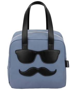 KASANOVA Borsa termica impermeabile 6,5 L baffi blu con manici