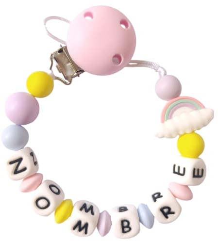 Lindo Bebé- Chupetero Personalizado diseño exclusivo y único | Con nombre del bebé | Regalo recien nacido, babyshower,... | Sujetachupetes, cadena para chupete
