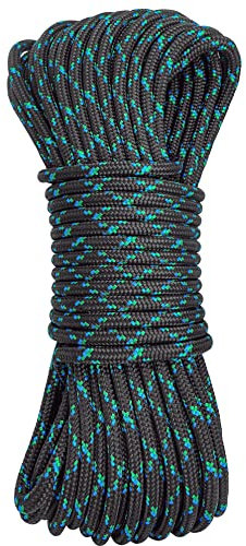 GM CLIMBING CE UIAA Certified 8mm (5/16in) Accessory Cord Rope Double Braid for Making Prusik Knots Anchor Building Hunting Camping Tree Climbing Rescue Outdoor General Use, Black, 20Ft Pre Cut