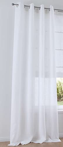 Kutti Vorhang Leinen Metis 100% Leinen Blickdicht Ösenschal Gardine Weiss B 140 x H 245 cm (1 Stück)