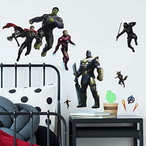 RoomMates RMK4047SCS Avengers: Endgame Wandaufkleber zum Abziehen und Aufkleben, Schwarz, Blau, Rot