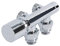 Milano Chrome Angled H Block Heated Towel Rail Radiator Valves 15mm Copper Adapters