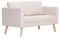 vidaXL Sofa 2-Sitzer mit Rückenkissen Sitzkissen Zweisitzer Polstersofa Loungesofa Lounge Stoffsofa Sitzmöbel Wohnzimmer Stoff Holzrahmen Cremeweiß