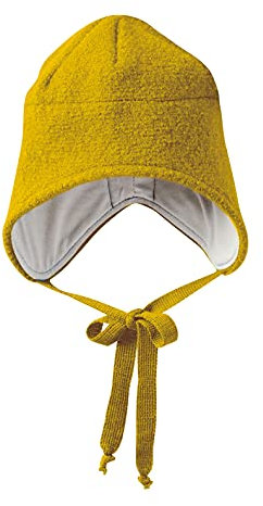 Disana WALK-MÜTZE, 100% Bio-Merinowolle GOTS, IVN Best – Futter: 100% Bio-Baumwolle | Besonders warme und weiche Wintermütze | Baby Kleinkind Kind Unisex | Made in Germany | Curry Gr. 2