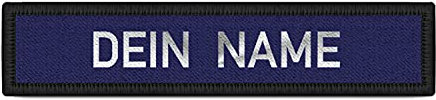 Copytec Namenschild Patch Blau - Silber Namen Feuerwehr individuell Notarzt #32143