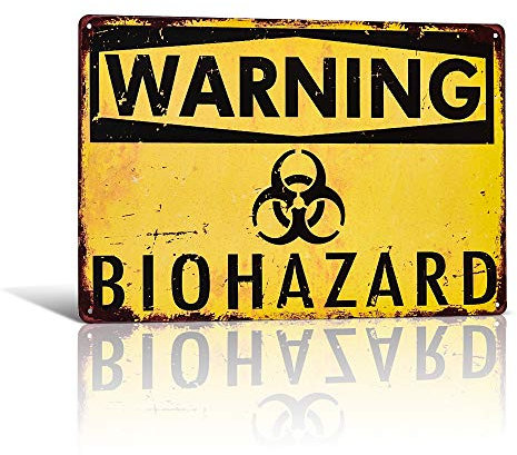 Avertissement Biohazard Plaque en métal rouillé Halloween Horreur Décor Zombie Survival