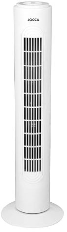 Jocca - Ventilador de Torre 73 cm de altura/ 3 Velocidades/Sistema de Oscilación con Base Circular/ 45W/ Fácil de Transportar