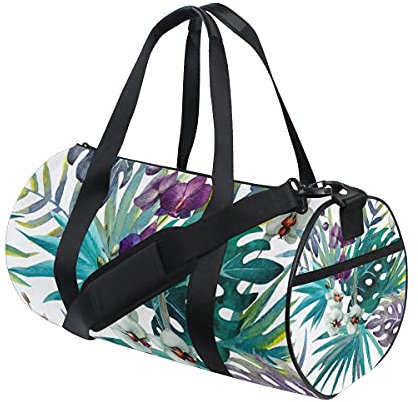 MONTOJ Beautiful Orchid Hibiscus Leaves Duffel Bag Large Gym Duffle Bag