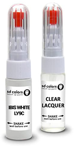 SD COLORS Lackstift LY9C Ibis, weißer Pinsel, Reparatur-Fix, Lack und Lack