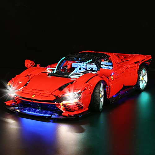 LocoLee Led Licht Set Kompatibel mit LEGO Ferrari Daytona SP3, Led Beleuchtungs Set Compatible with LEGO 42143 Technic Ferrari Daytona SP3 - Nur Lichter-Set, Kein Modell-Modell (Aktualisierte Version)