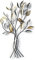 DESIGN DELIGHTS DÈCO Murale Arbre avec Oiseaux | métal, 76 cm, Argent/Or | Tableau métallique Feuilles, Relief Mural, Tableau Mural, Sculpture Murale