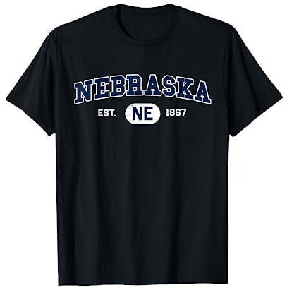 Nebraska – Classic Collegiate / Varsity Style Cozy Nebraska T-Shirt