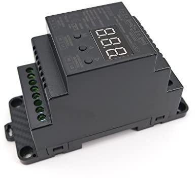 meanLED S1-DR MKII 2-Kanal DMX Dimmerpack 230V 2x1,5A, DMX Dimmer und LED-Controller für die Hutschienen, Montage und dimmbare LED-Lampen, 345W pro Kanal, Hutschienenmontage schwarz