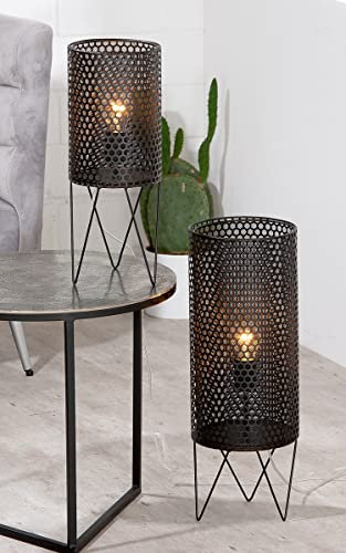 GILDE Lampe Cage Metall schwarz 50061