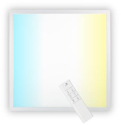 ENOVALITE LED-Panel, 62x62cm, CCT Farbwechselfunktion, dimmbar, 36W, 3600lm, 3000K, 4000K, 6000K, inkl. Netzteil, LED Büroleuchte für Rasterdecke, Deckenleuchte, Deckenlampe (1 Stück)