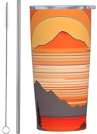 STejar Tree Hills And Rivers Cup With Lid 20oz Stainless Steel Double Wall Vacuum Insulated Tumblers Coffee Travel Mug Birthday Christmas Cups For