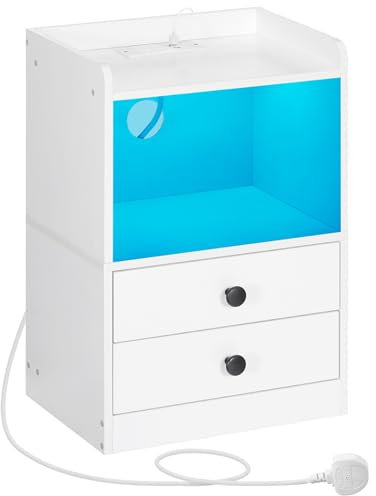HOOBRO Bedside Table with Charging Station EWT28KDBZ01