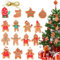 Neamou Lebkuchen Baumschmuck Weihnachts Deko, 15-teiliges Lebkuchenhaus Set Weihnachtskamin Dekoration, Lebkuchenmann Weihnachtsschmuck Für Regal, Weihnachtskugel Geschenke