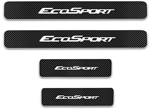 JYMLOV 4 STÜCKE Auto Kohlefaser Einstiegsleisten Für Fo-rd Ecosport Tuning Zubehör Car Scuff Plate Türschwelle Sill Aufkleber,White